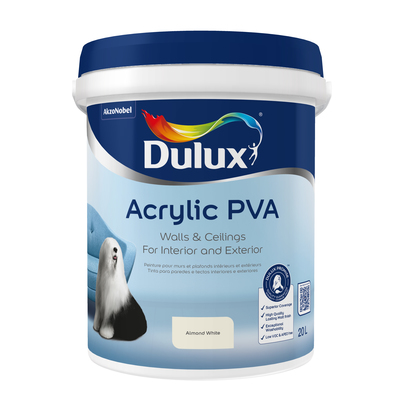 Dulux Acrylic PVA Brilliant White 20L 